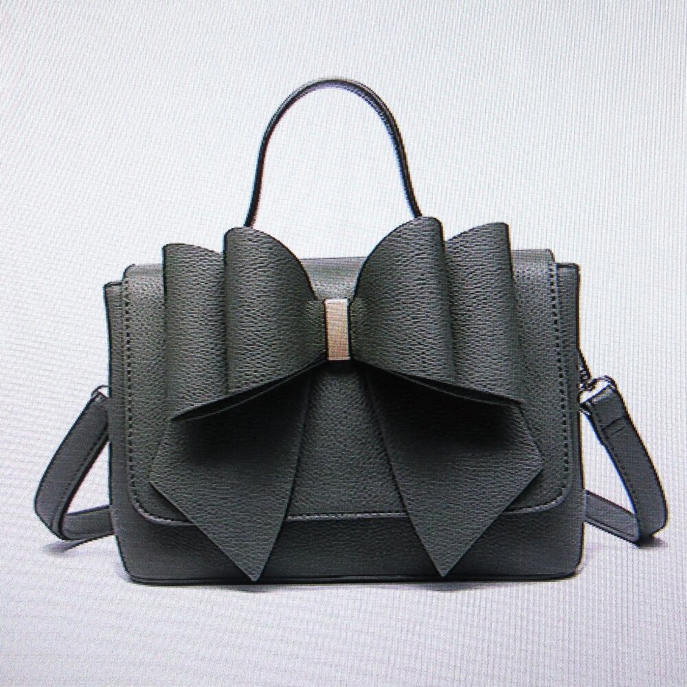 NEW MACY'S BAG OLIVE GREEN BOW BAG,  LONG STRAP AND SHORT STRAP